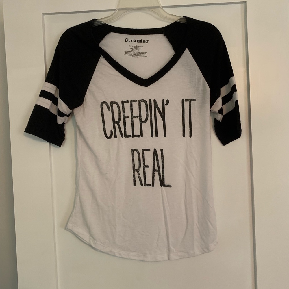 graphic tee - Creepin It Real. V-neck